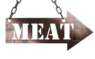 vlees woord op metalen aanwijzer foto