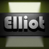 elliot woord van ijzer op koolstof foto