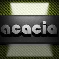 acacia woord van ijzer op koolstof foto