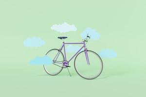 retro fiets met platte wolken eromheen foto