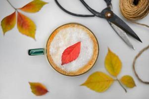 herfst café latte kopje foto