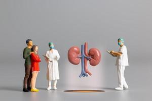 arts die menselijke nier bestudeert en behandelt, concept van de wereldgezondheidsdag foto