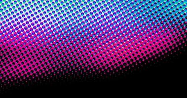 abstracte licht roze en blauwe stippen raster halftoon Golf futuristisch gedraaid patroon met cirkel minimalisme geometrie textuur op zwart. foto