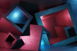 3D-rendering abstracte kunst sci-fi achtergrond. foto