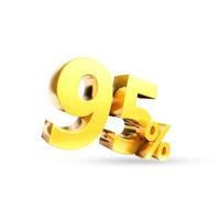 95 procent gouden symbool, 3d render foto