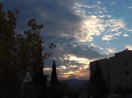 geweldige zonsondergang in Israël uitzicht op het heilige land foto