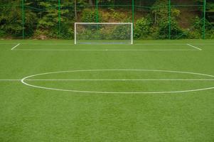 voetbalveld in kunstgras foto