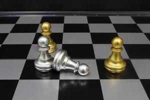 schaakpionnen ideeën voor bedrijfsstrategie, zakelijke overwinning foto