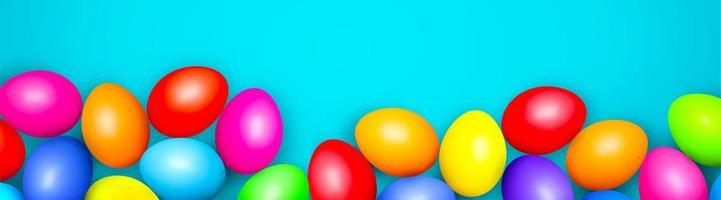 mooie Pasen-achtergrond met kleurrijke paaseieren. 3d illustratie foto