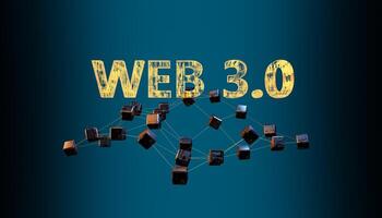 web 3.0 abstract bord met blockchain foto