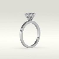 solitaire verlovingsring staande positie in metaal goud 3d render foto