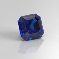 blauwe saffier edelsteen asscher 3d render foto