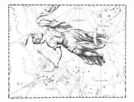 astronomisch sterrenbeeld cepheus op een lichte achtergrond foto