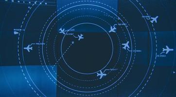 simulatiescherm met verschillende vluchten voor transport en passagiers. foto