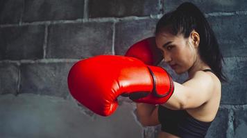 meisjesboksers die graag sporten, meisjes sporten, gezondheidsconcepten met beweging foto