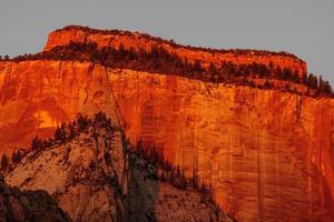 zonsopgang in de Zion Mountains foto