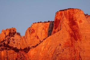 zonsopgang in de Zion Mountains foto