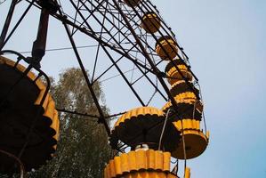 abadonrd reuzenrad in pripyat spookstad in de uitsluitingszone van Tsjernobyl, oekraïne foto