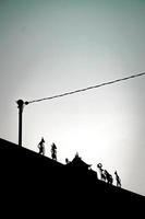 silhouet van traditie Javaanse genaamd wayang foto