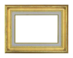 oud antiek gouden frame dat op wit wordt geïsoleerd foto