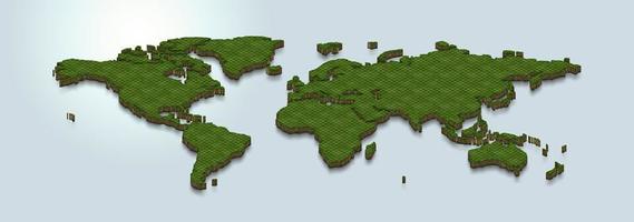 3D-kaartillustratie van de wereld foto