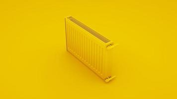 radiator, gele achtergrond. 3d illustratie foto