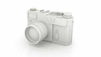 zwart-wit vintage camera. 3d illustratie foto