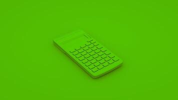 groene kantoorcalculator. 3d illustratie foto