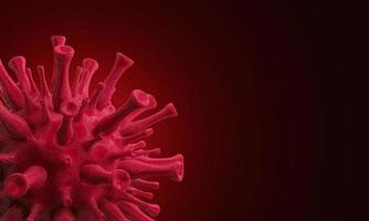 coronavirus ziekte covid-19 infectie medische illustratie. pathogene respiratoire influenza covid-viruscellen. de nieuwe officiële naam voor coronavirusziekte genaamd covid-19. 3D-rendering. foto