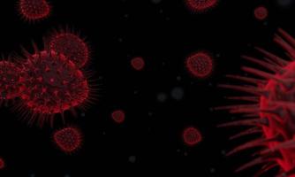 abstracte bacteriën of viruscel in bolvorm met lange antennes. coronavirus. pandemie of virusinfectie concept - 3D-rendering. foto