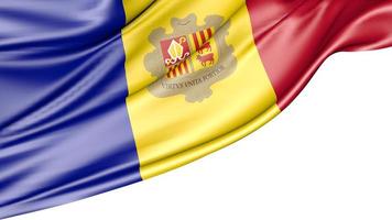 Andorra vlag geïsoleerd op een witte achtergrond, 3d illustratie foto