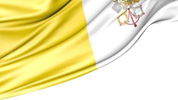 vaticaanse vlag geïsoleerd op een witte achtergrond, 3d illustration foto