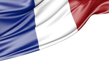 vlag van frankrijk geïsoleerd op een witte achtergrond, 3d illustratie foto