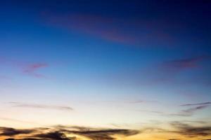 blauwe hemelachtergrond met mooie wolken foto