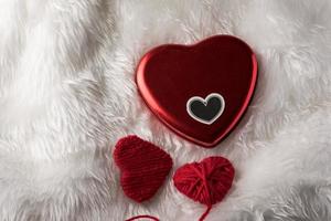 hart, Valentijnsdag, bovenaanzicht, rood hart Valentijnsdag concept met kopie ruimte foto