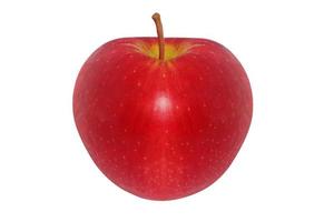 rode appel geïsoleerd op een witte achtergrond met uitknippad. foto