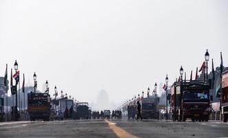 Delhi, India. uitzicht op de hoofdweg, rajpath, foto