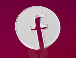 facebook logo 3d social media logo 3D-rendering afbeelding foto