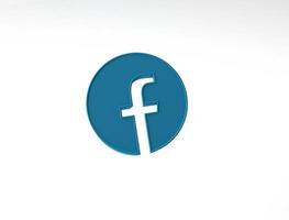 facebook logo 3d social media logo 3D-rendering afbeelding foto