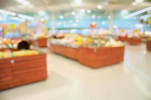 supermarkt winkel achtergrond wazig met bokeh foto