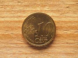 10 cent munt gemeenschappelijke zijde, munteenheid van europa foto