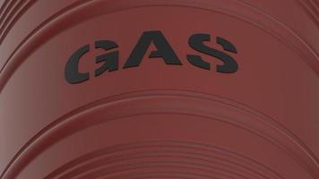 gas brandstof 3d render illustratie vaten rood gerangschikt in array tegen elkaar gestapeld foto