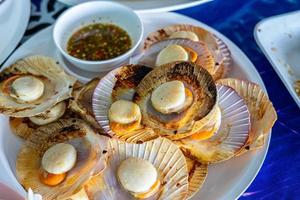 coquille zeevruchten in het restaurant. foto