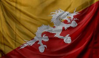 Bhutaanse vlag zwaaien. achtergrond voor patriottisch en nationaal design foto