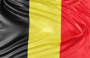 mooie Belgische vlag Golf close-up op banner achtergrond met kopie ruimte., 3D-model en illustratie. foto