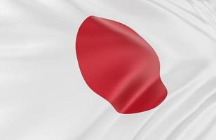 mooie japan vlag golf close-up op banner achtergrond met kopie ruimte., 3D-model en illustratie. foto