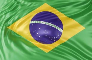 mooie Braziliaanse vlag Golf close-up op banner achtergrond met kopie ruimte., 3D-model en illustratie. foto