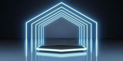laser achtergrond futuristisch horizon achtergrond technologie achtergrond modern abstract 3d illustratie foto