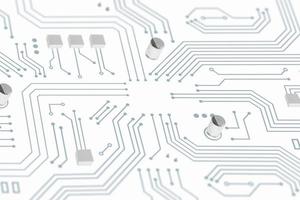 wit elektronisch printplaatdetail met cpu-ruimte in het midden foto