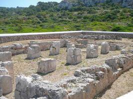archeologische ruïnes van oude paleochristelijke basiliek in minorc foto